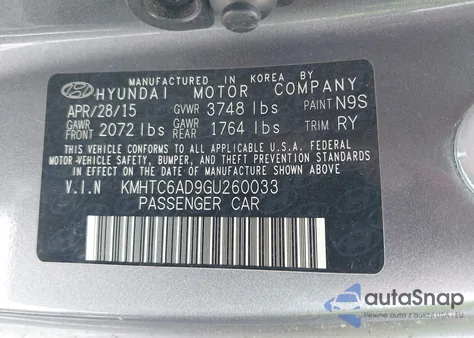 2016 Hyundai Veloster z USA, uszkodzony, nr VIN KMHTC6AD9GU260033